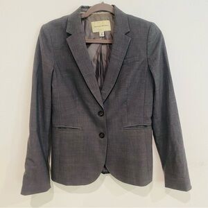 BANANA REPUBLIC GRAY WOOL BLEND STRETCH BLAZER SUIT JACKET SIZE 8